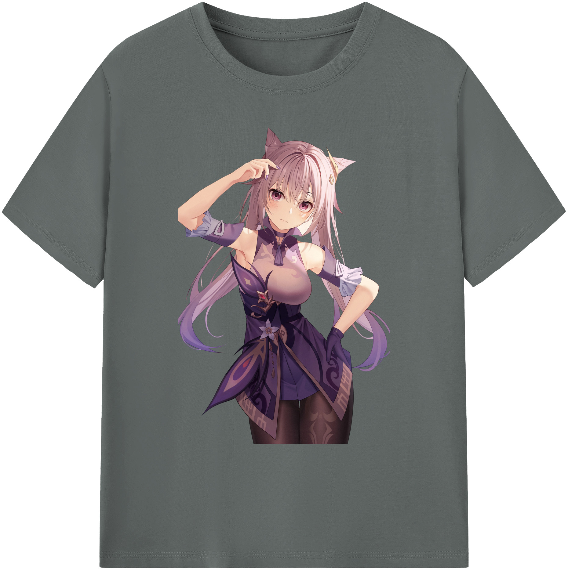 げんし神 刻晴 こくせい genshin Kokusei 綿100％ メンズ半袖Tシャツ｜肌触りやわらか＆通気性